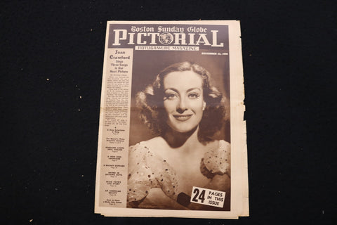1938 DECEMBER 11 BOSTON SUNDAY GLOBE MAGAZINE - JOAN CRAWFORD COVER - E 25558