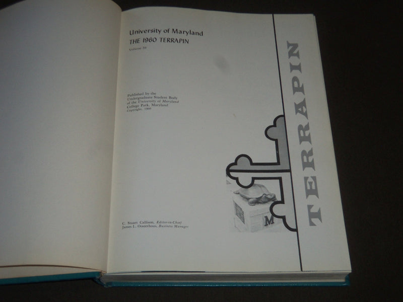 1960 TERRAPIN UNIVERSITY OF MARYLAND COLLEGE YEARBOOK - GREAT PHOTOS - YB 1160