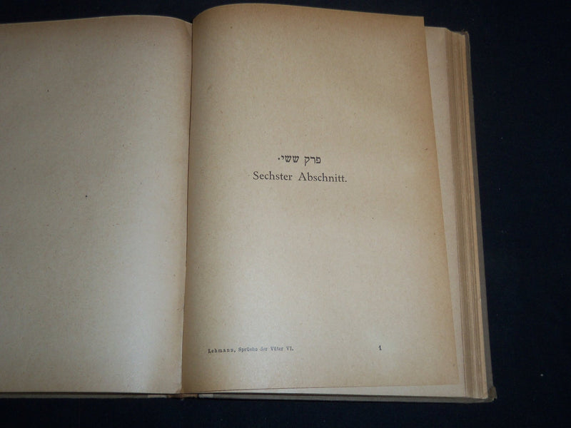1922 SPRUCHE DER VATER VON M. LEHMANN HARDCOVER BOOK- GERMAN & HEBREW - KD 5633T