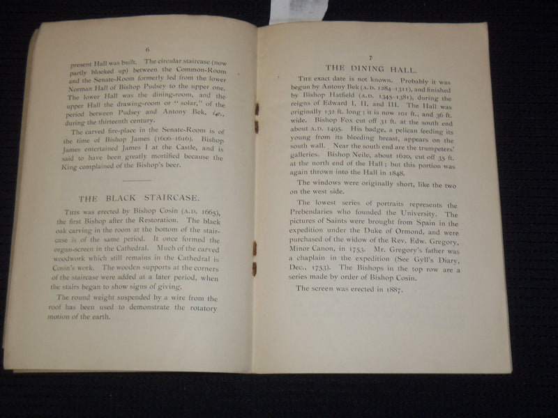 1898 THE CASTLE DURHAM BOOK - SOFTCOVER - J 9526