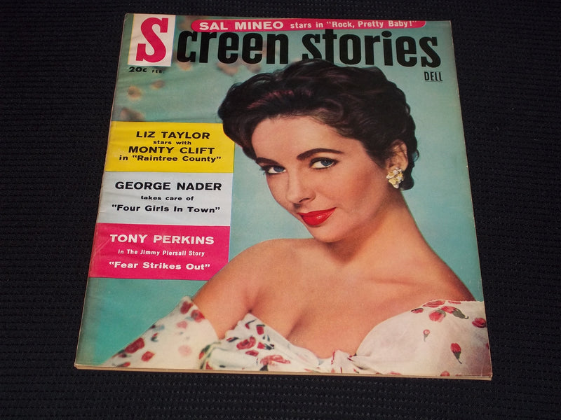 1957 FEBRUARY SCREEN STORIES MAGAZINE - LIZ TAYLOR FRONT COVER - E 15855