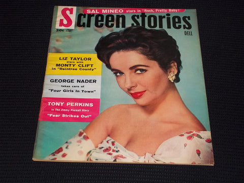 1957 FEBRUARY SCREEN STORIES MAGAZINE - LIZ TAYLOR FRONT COVER - E 15855