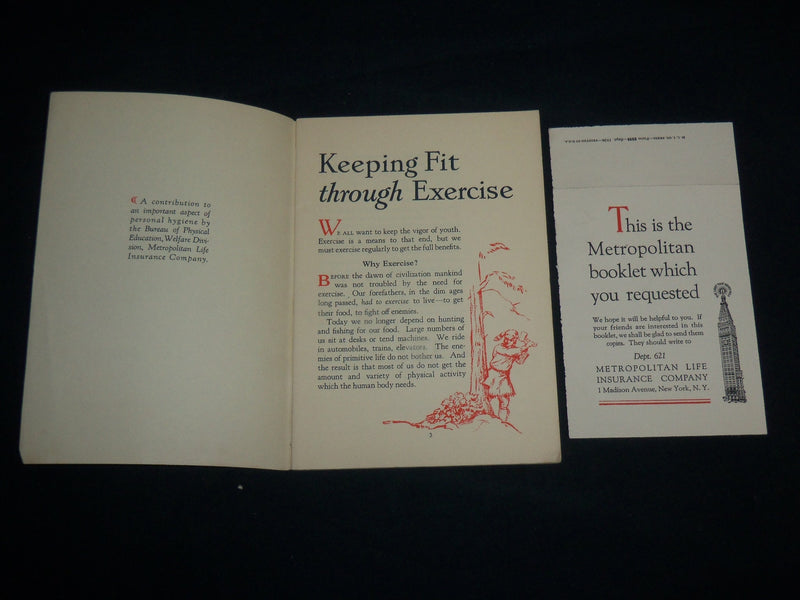 1936 KEEPING FIT THROUGH EXERCISES SOFTCOVER BOOK - ILLUSTRATED - J 6805