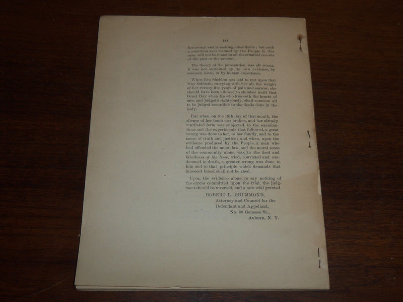 1897 COURT OF APPEALS APPELLANT'S BRIEF AND POINTS BULLETIN - NEW YORK - K 1158