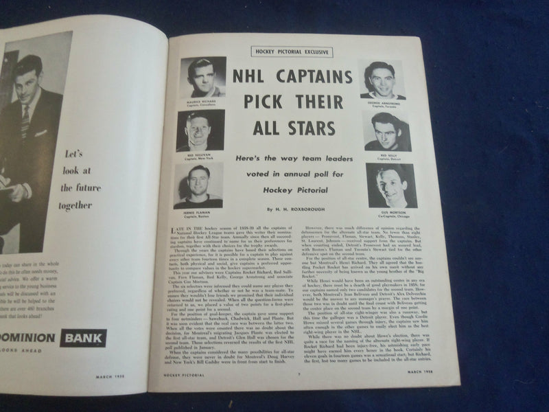 1958 MARCH HOCKEY PICTORIAL MAGAZINE - EDDIE CHADWICK COVER - ST 200I