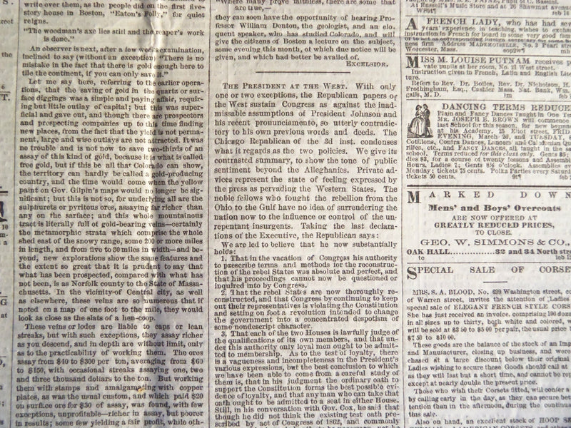 1866 MARCH 7 BOSTON EVENING TRANSCRIPT NEWSPAPER - THE TRIAL OF GEE - NP 4176