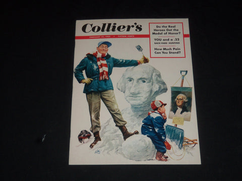 1953 FEBRUARY 21 COLLIER'S MAGAZINE- GEORGE WASHINGTON ILLUSTRATED COVER-SP 8442