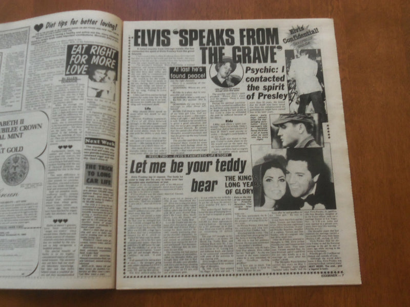 1977 SEP 27 NATIONAL EXAMINER NEWSPAPER - ELVIS 'SPEAKS FROM GRAVE' - NP 4713