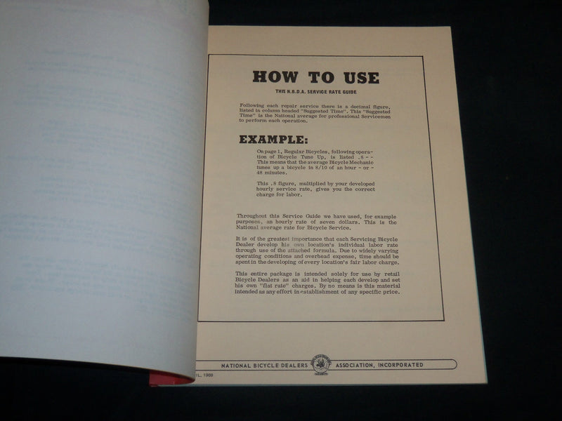 1974 NATIONAL BICYCLE DEALERS ASSN. STORE MANUAL - J 6787