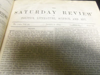 1875 SATURDAY REVIEW 2 BOUND VOLUMES - COMPLETE YR- PUBLISHED IN LONDON - R 1075