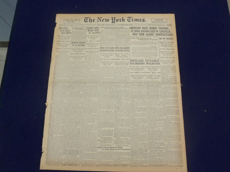1918 MARCH 15 NEW YORK TIMES - AMERICANS SEIZE GERMAN TRENCHES - NT 8151