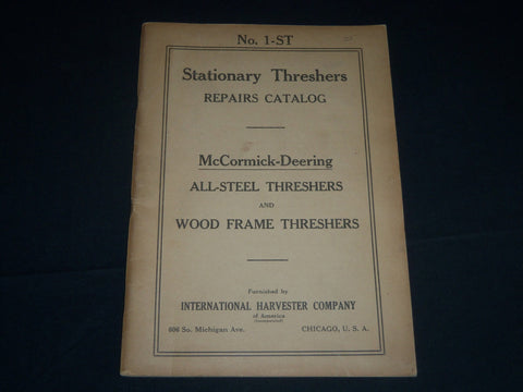 1935 MCCORMICK DEERING ALL-STEEL & WOOD FRAME THRESHERS CATALOG - J 4352
