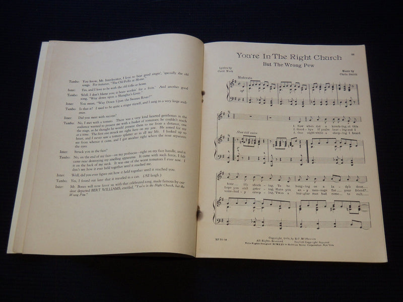1928 DAILEY PASKMAN'S RADIO MINSTRELS SONG BOOK - SOFTCOVER - J 8034
