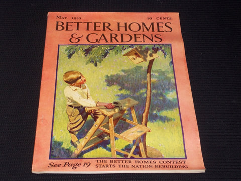 1933 MAY BETTER HOMES & GARDENS MAGAZINE - ILLUSTRATED FRONT COVER - E 5524