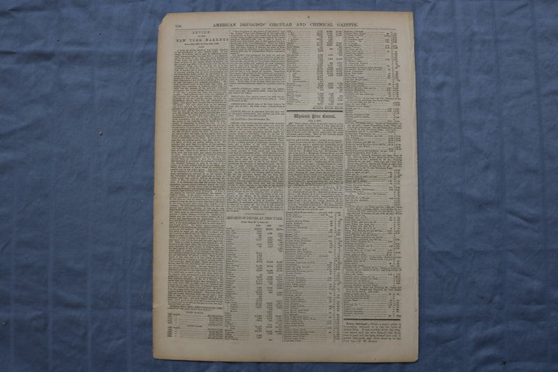 1864 JULY 1 AMERICAN DRUGGISTS' CIRCULAR SUPPLEMENT - K 3130