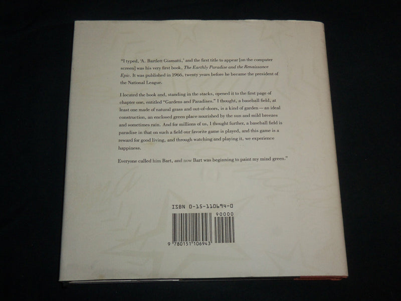 1991 A. BARTLETT GIAMATTI HARDCOVER BOOK BY ANTHONY VALERIO - KD 6712