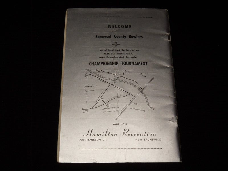 1953 SOMERSET COUNTY BOWLING ASSOCIATION CHAMPIONSHIP PROGRAM - J 7899