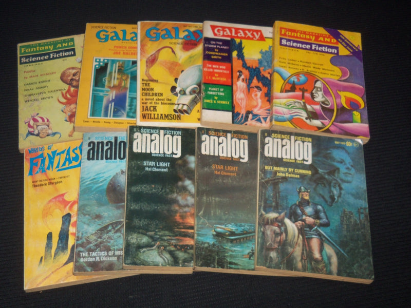 1964-1973 SCIENCE FICTION PAPERBACK BOOKS LOT OF 10 - ANALOG - GALAXY - O 3791