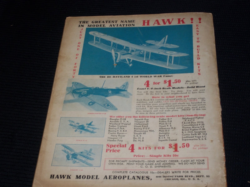 1936 JANUARY AIR TRAILS MAGAZINE - THE FLYING SKULL COVER - E 7074
