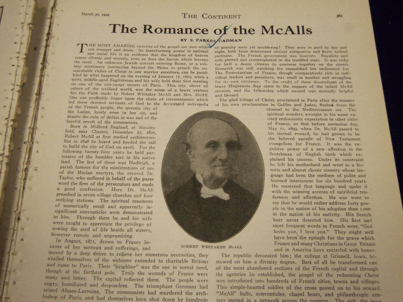 1922 JANUARY-JUNE THE CONTINENT MAGAZINE BOUND VOLUME - NICE ADS - KD 1945
