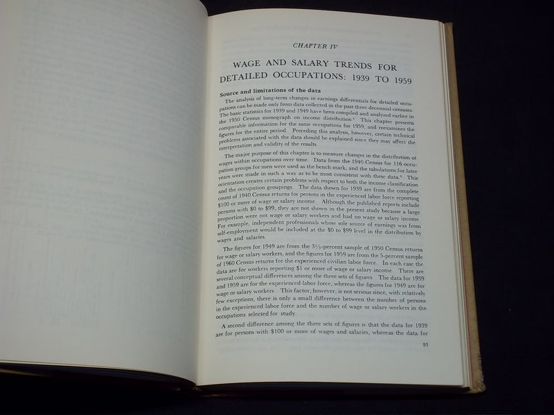 1960 INCOME DISTRIBUTION IN THE UNITED STATES BOOK - CENSUS MONOGRAPH - KD 2757Q
