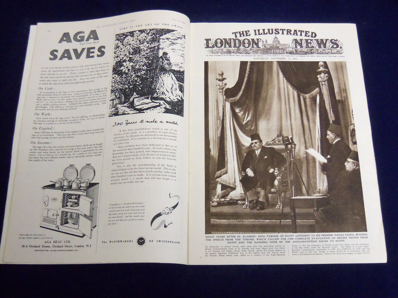 1950 NOVEMBER 25 ILLUSTRATED LONDON NEWS MAGAZINE - KING FAROUK - E 8157