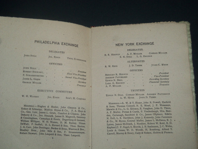 1888 JANUARY 24 MERCHANT TAILORS NATIONAL EXCHANGE CONVENTION PROGRAM - J 4227