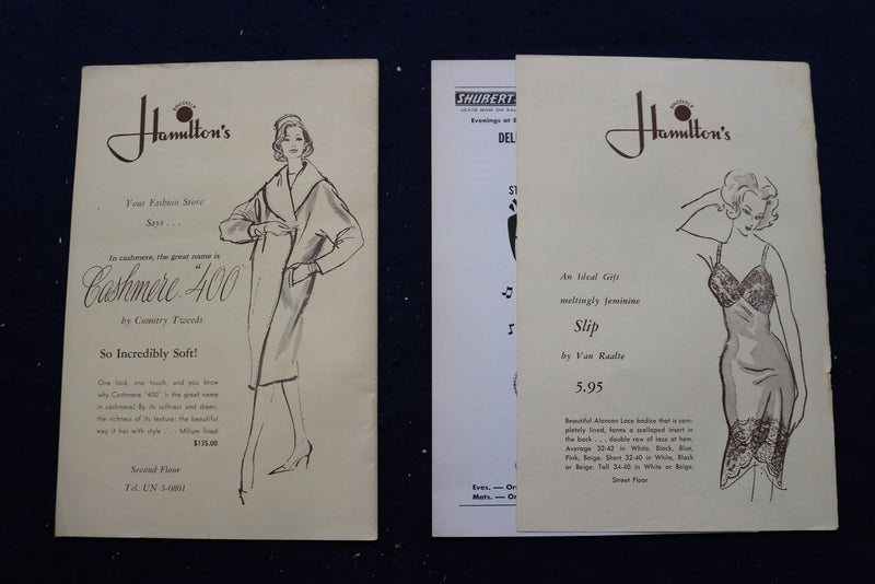 1947-1961 SHUBERT THEATRE PROGRAMS - LOT OF 9 - NEW HAVEN, CT - K 760