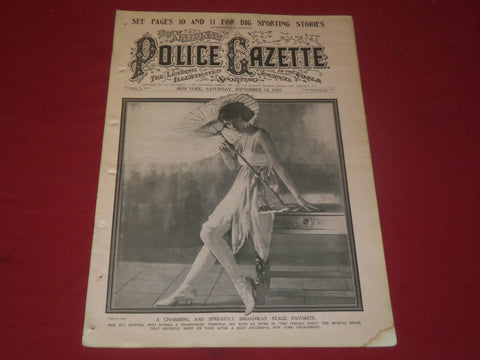 1922 SEPT 16 THE NATIONAL POLICE GAZETTE MAGAZINE - CLARENCE WALKER - B 5747
