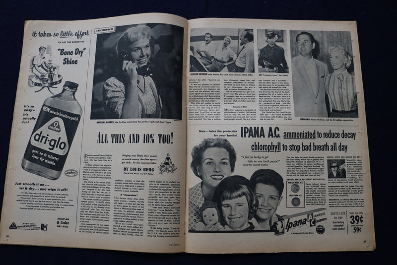 1953 MAY 16 THIS WEEK MAGAZINE - DORIS DAY ARTICLE AND PHOTO - E 22968