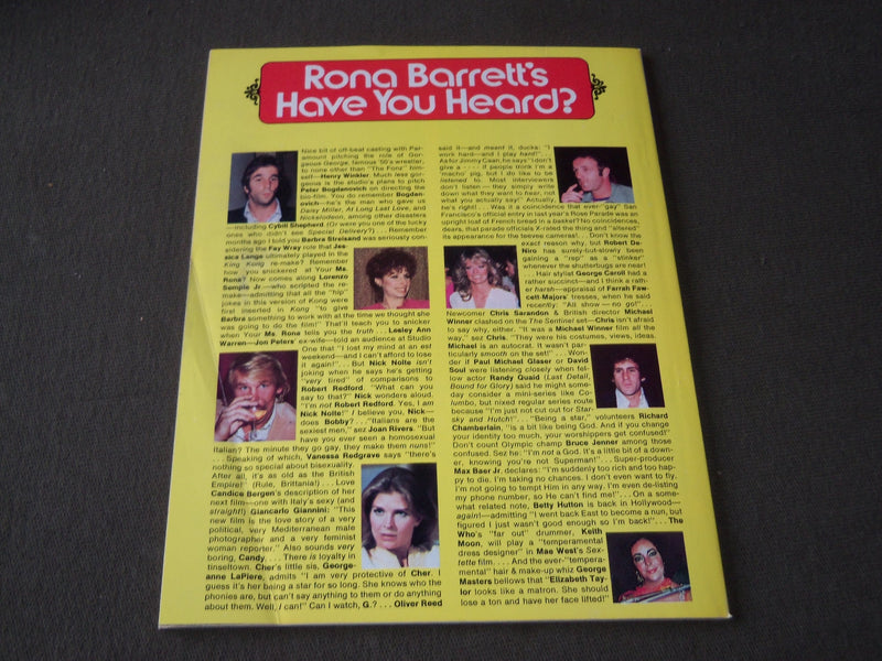 1977 JUNE RONA BARRETT'S HOLLYWOOD MAGAZINE - LEE MAJOR & FARRAH FAWCETT- CW 979