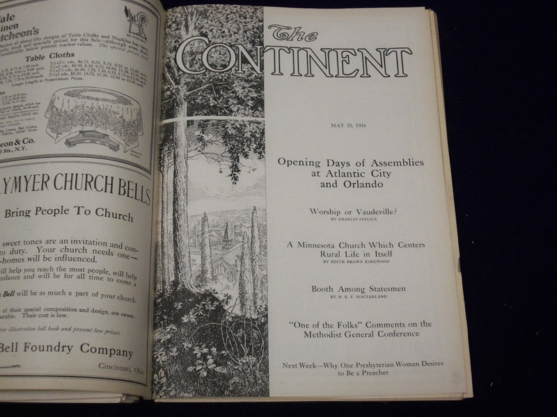 1918 JAN-JUNE THE CONTINENT MAGAZINE BOUND VOLUME - GREAT ARTICLES - KD 1460