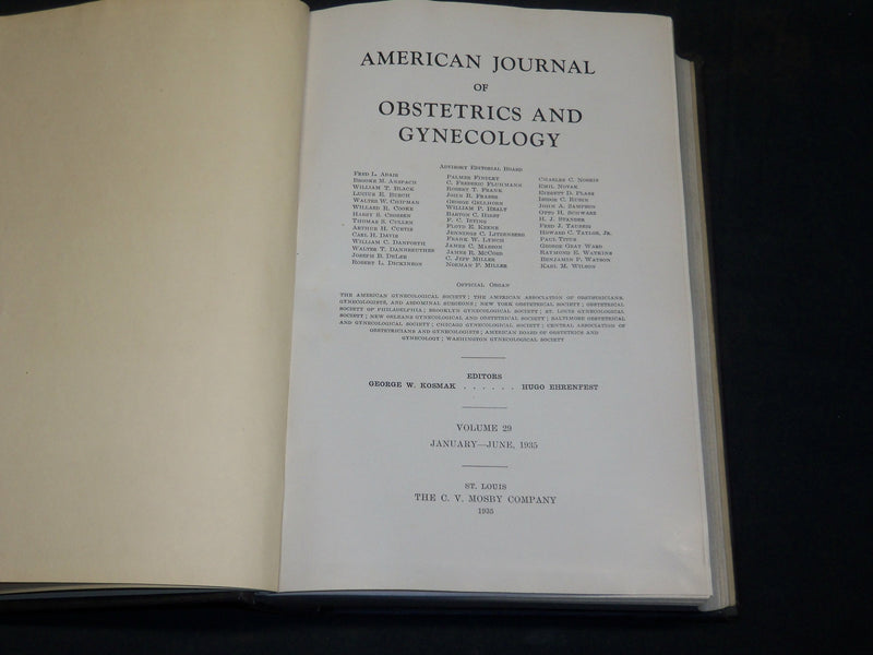 1935 JANUARY-JUNE AMERICAN JOURNAL OF OBSTETRICS & GYNECOLOGY VOLUME - KD 5912