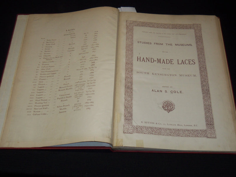 1890 HAND-MADE LACES & EMBROIDERY MUSEUM STUDIES VOLUME LOT OF 2 - #32