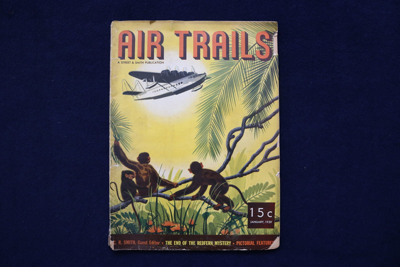 1939 JANUARY AIR TRAILS MAGAZINE - OF MONKEYS WATCHING PLANE COVER - E 11412