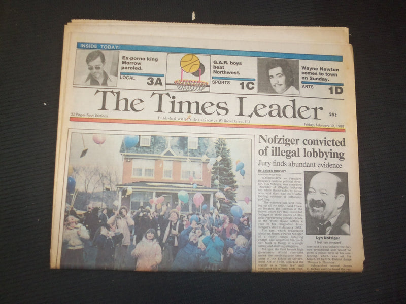 1988 FEB 12 WILKES-BARRE TIMES LEADER - LYN NOFZIGER CONVICTED LOBBYING- NP 7516