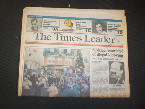 1988 FEB 12 WILKES-BARRE TIMES LEADER - LYN NOFZIGER CONVICTED LOBBYING- NP 7516