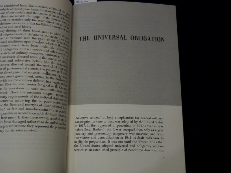 1957 NOVEMBER INDIVIDUAL FREEDOM AND THE COMMON DEFENSE BY MILLILS - K 2118