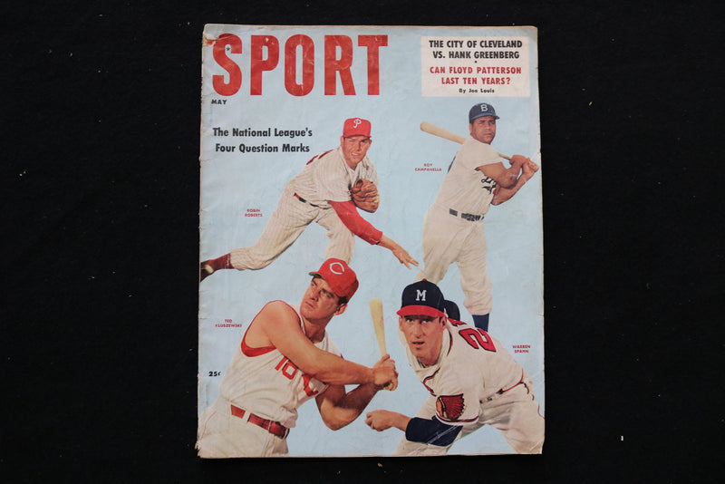 1957 MAY SPORT MAGAZINE - ROBIN ROBERTS-WARREN SPAHN COVER - ST 1010D