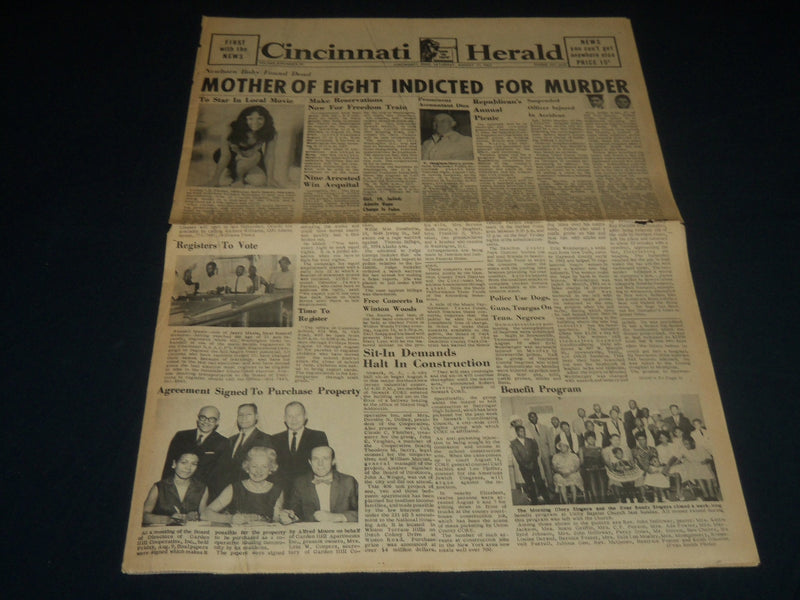 1963 AUGUST 17 CINCINNATI HERALD - MAKE RESERVATIONS FREEDOM TRAIN- NP 4398