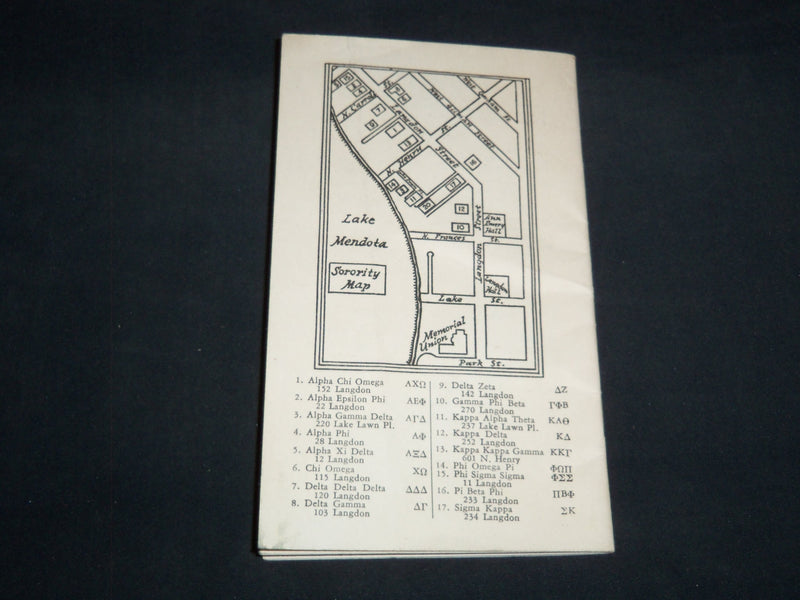 1942-1943 UNIVERSITY OF WISCONSIN SOROITY INFORMATION GUIDE BOOK - J 8652