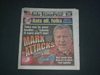2019 APRIL 8 NEW YORK POST NEWSPAPER -NY YANKEES HIT 7 HOME RUNS, SANCHEZ HITS 3
