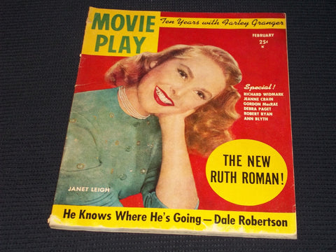 1952 FEBRUARY MOVIE PLAY MAGAZINE - JANET LEIGH FRONT COVER - E 14236