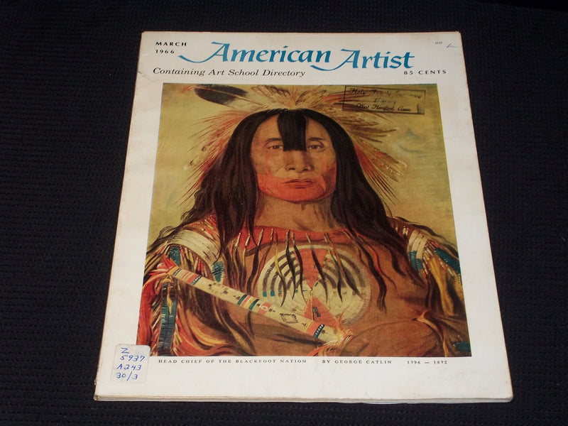 1966 MARCH AMERICAN ARTIST MAGAZINE VERY NICE ART COVER & CONTENT - E 2144