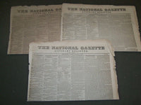 1834-1836 THE NATIONAL GAZETTE + LITERARY REGISTER NEWSPAPER LOT OF 26 - NP 1446