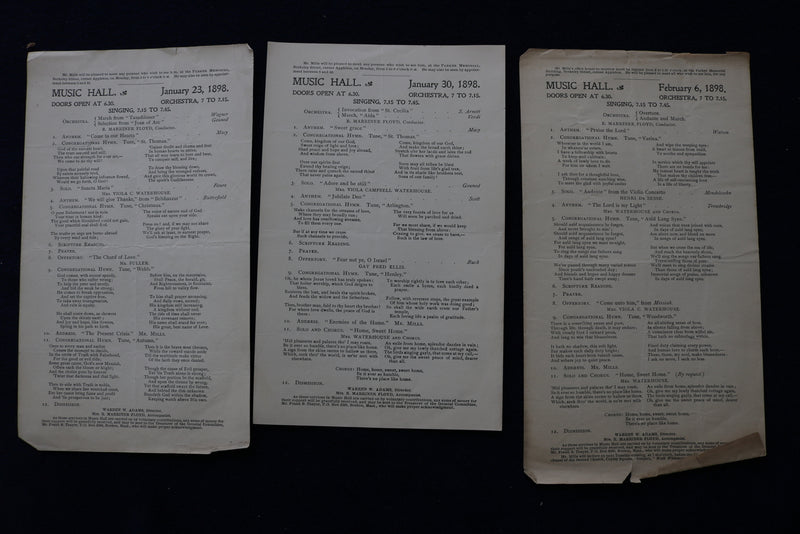 1897-1898 BOSTON MUSIC HALL PROGRAMS - LOT OF 19 - R. MARRINER FLOYD - K 1634