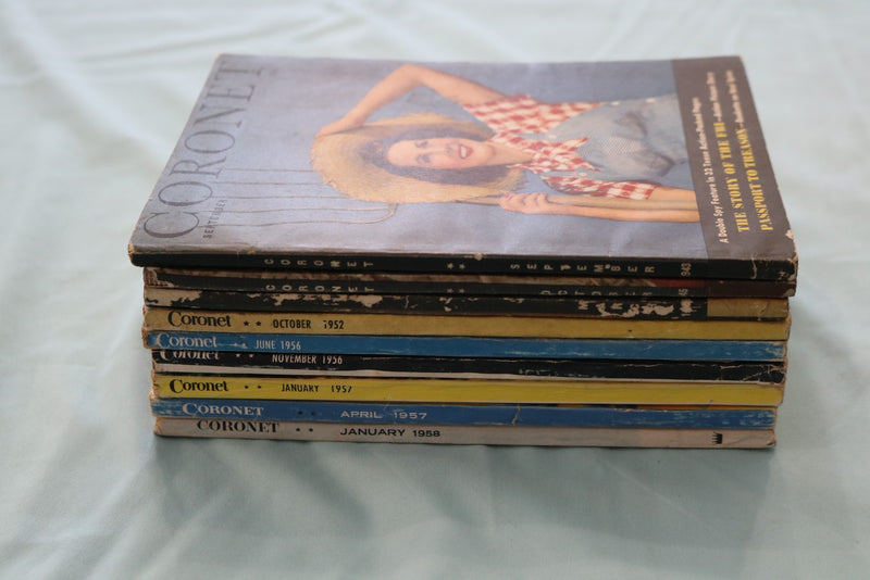 1943-1958 CORONET DIGEST MAGAZINE - LOT OF 9 - O 3942