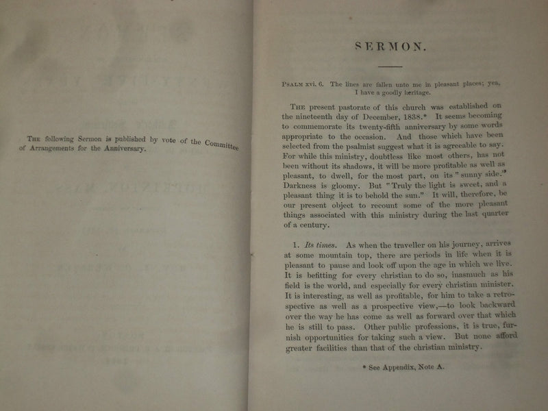 1864 QUARTER CENTURY SERMON BY REV. J. C. WEBSTER HOPKINTON, MA - J 4478
