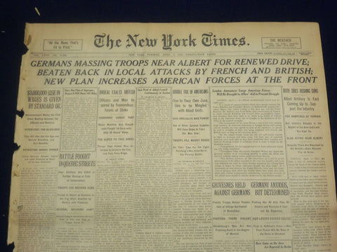 1918 APRIL 2 NEW YORK TIMES - GERMANS MASSING TROOPS NEAR ALBERT - NT 8199