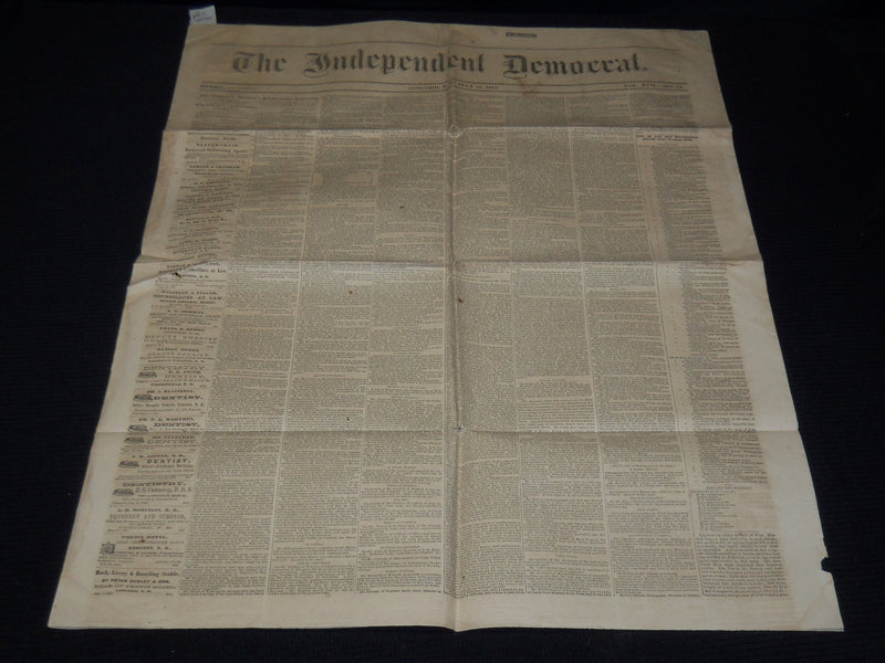 1861 JULY 11 THE INDEPENDENT DEMOCRAT NEWSPAPER - LINCOLN'S MESSAGE - K 74